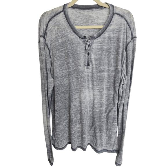 Lucky Brand Other - Lucky Brand Henley Shirt Venice Burnout Men L Gray Grunge Skater Punk Casual